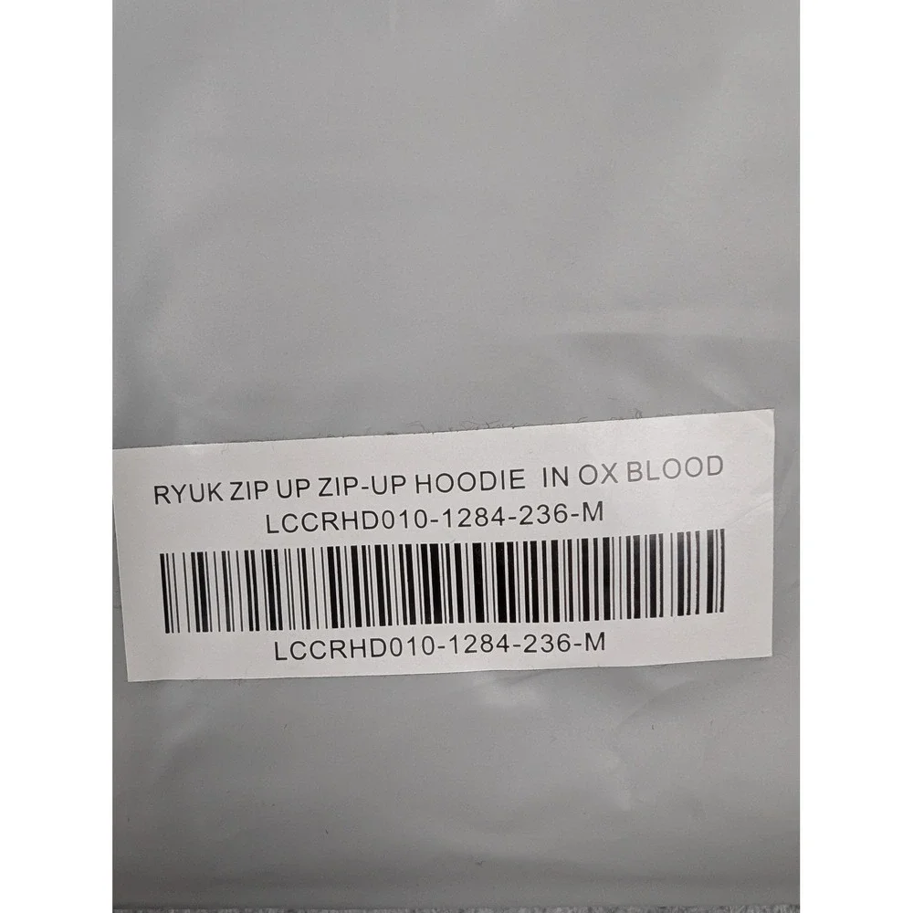 Civil Regime x Death Note Ryuk Zip Up Hoodie Oxblood Mens Medium Womens New
